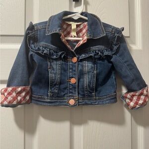 Matilda Jane Blue Denim Jacket with Red Gingham Trim